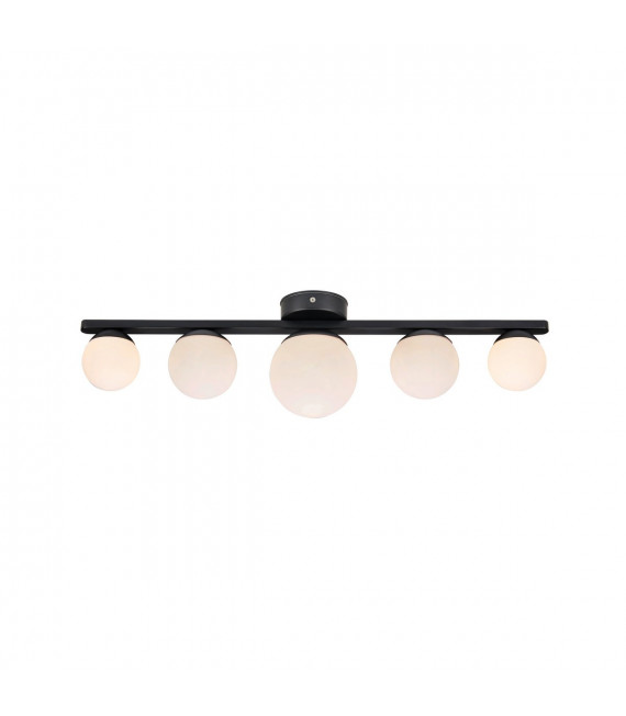 Plafoniera Puro Black Metal 5 lampadine 16cm