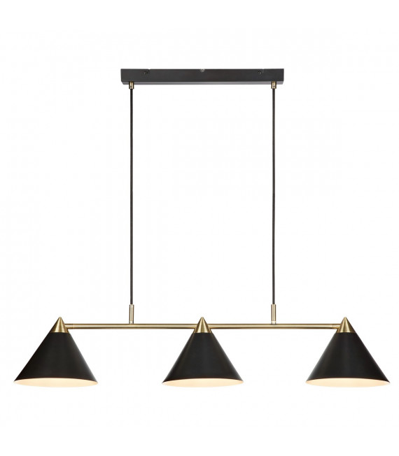 Lampada a sospensione Klint Black Metal 3 lampadine 21cm
