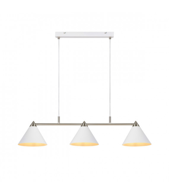 Lámpara colgante Klint Metal blanco 3 bombillas 21cm