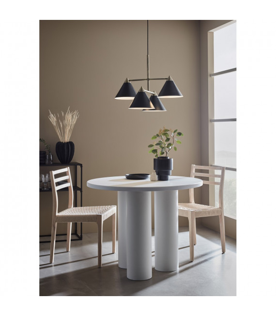 Klint Lampada a sospensione in metallo nero 4 lampadine 46cm