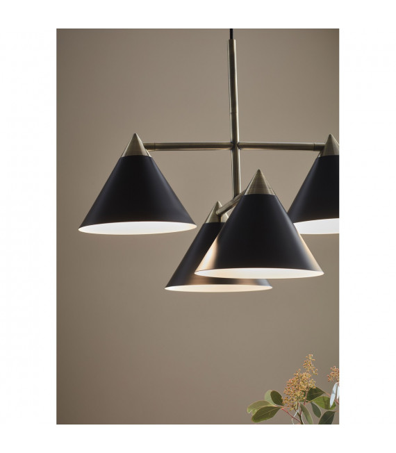 Klint Black Metal pendant light 4 bulbs 46cm
