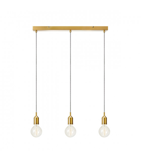 Suspension Bronx Métal Bronze 3 ampoules 160cm