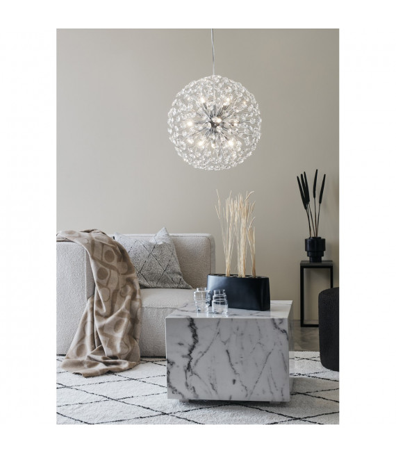 Bolid Metal Chrome pendant lamp 9 bulbs 50cm