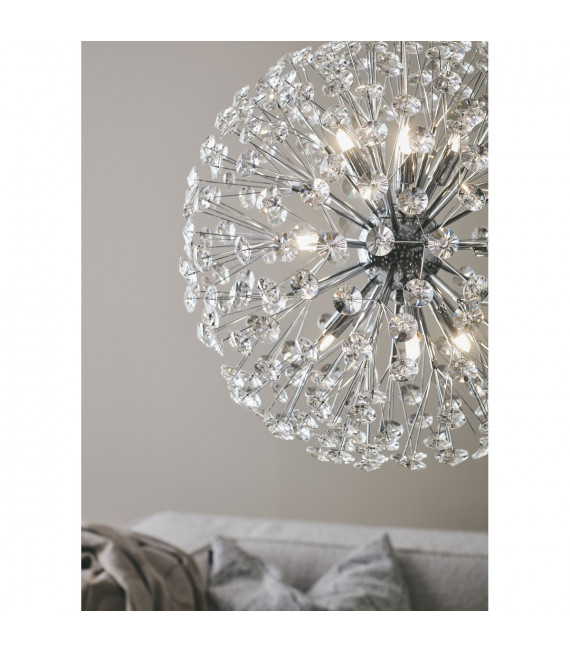 Bolid Metal Chrome pendant lamp 9 bulbs 50cm