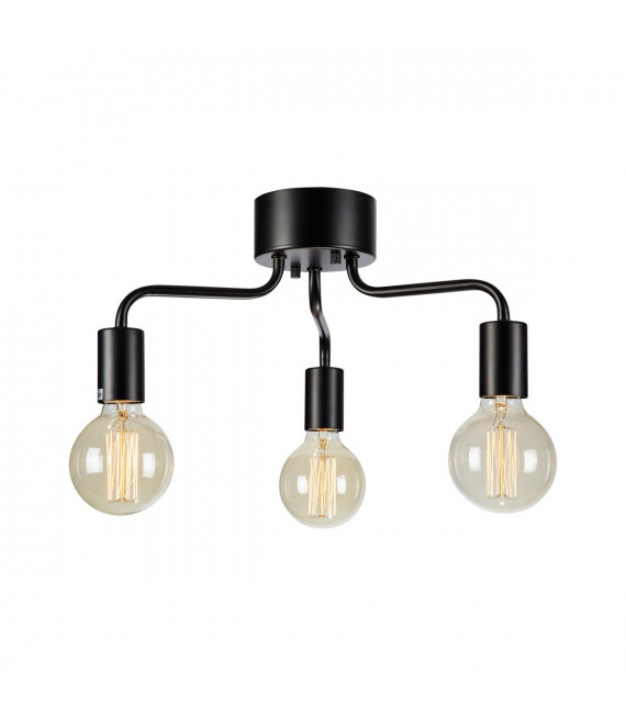 Ceiling lamp Avery Black Metal 3 bulbs 21cm
