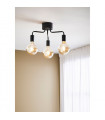Ceiling lamp Avery Black Metal 3 bulbs 21cm