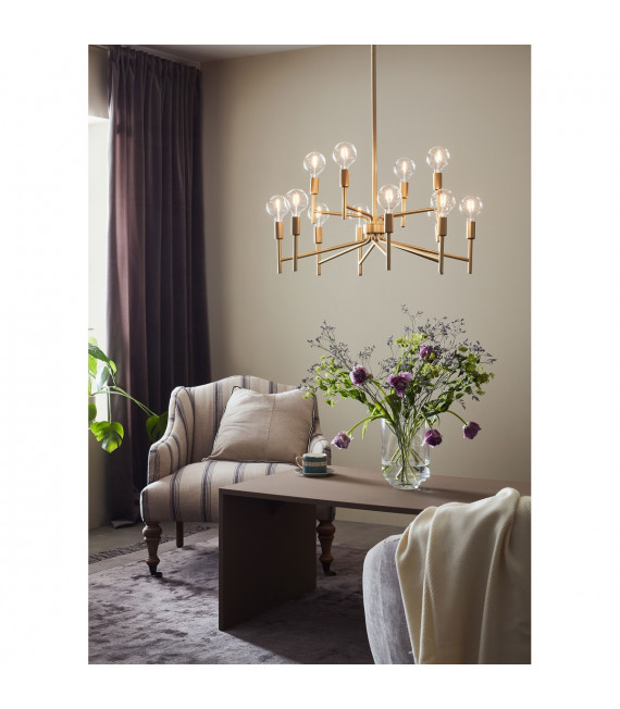 Regent Gold Metal Pendant 12 bulbs 155cm