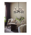 Suspension Regent Métal Noir 12 ampoules 155cm