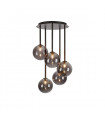 Suspension Universe Métal Noir 5 ampoules 68cm