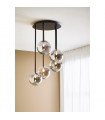 Universe pendant lamp Black metal 5 bulbs 68cm