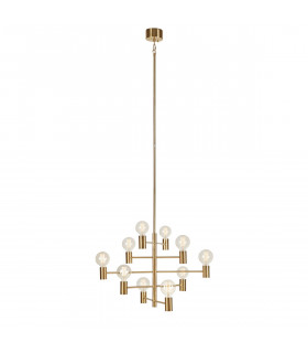 Ciondolo in metallo ottone Parigi 10 lampadine 186 cm