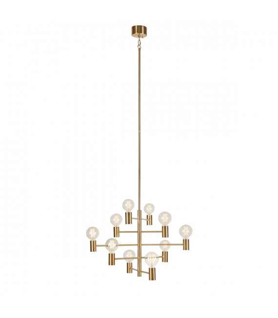 Ciondolo in metallo ottone Parigi 10 lampadine 186 cm