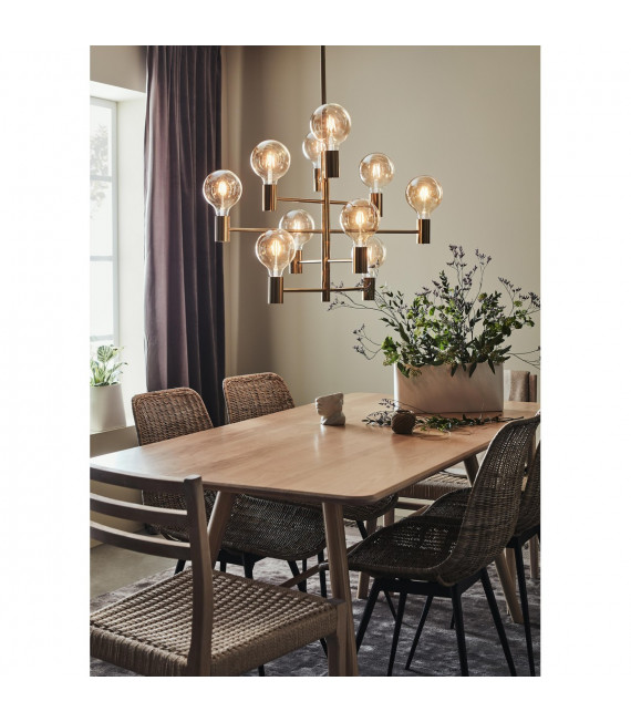 Ciondolo in metallo ottone Parigi 10 lampadine 186 cm