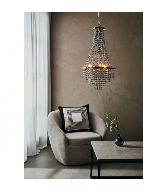 Chandelier Allington Métal Chrome noir 3 ampoules 68cm
