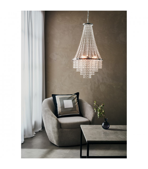 Kronleuchter Allington Metall Chrom 3 Glühbirnen 68cm