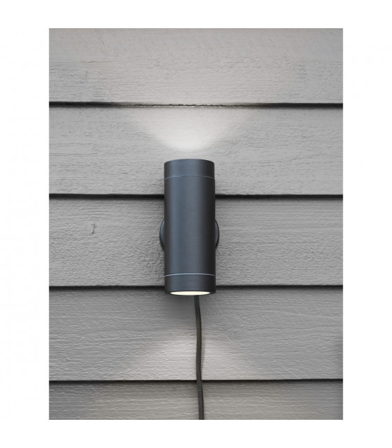 Aplique Jardín Aluminio Negro 2 bombillas 15cm