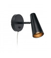 Spot Crest Métal Noir 1 ampoule 17cm