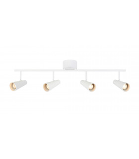 Barra de foco Crest Metal blanco 4 bombillas 24cm