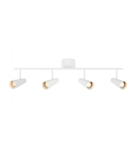 Barre de spots Crest Métal blanc 4 ampoules 24cm