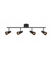 Barre de spots Crest Métal Noir 4 ampoules 24cm