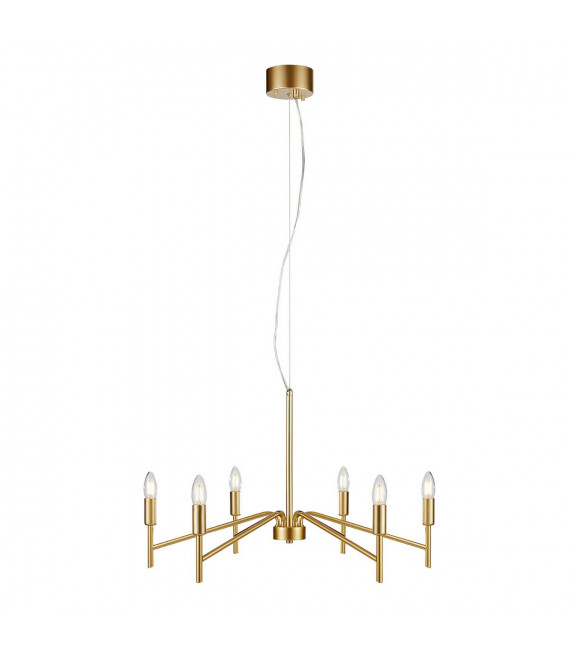 Ciondolo in metallo dorato Monarch 6 lampadine 43cm