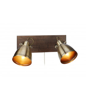 Spot Native Wood Brown 2 bulbs 18.5cm