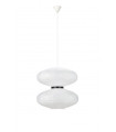 Dual white plastic ceiling light 2 bulbs 58cm