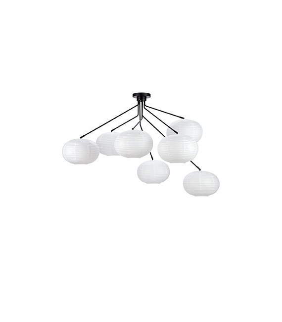 Ceiling lamp Galaxy Black Metal 7 bulbs 85cm