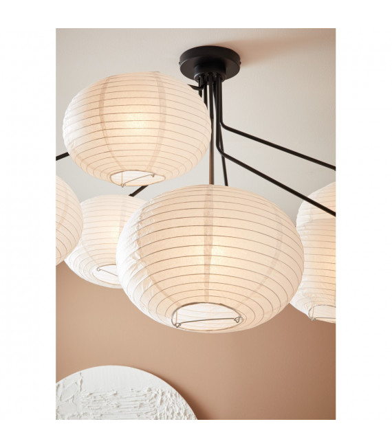 Ceiling lamp Galaxy Black Metal 7 bulbs 85cm