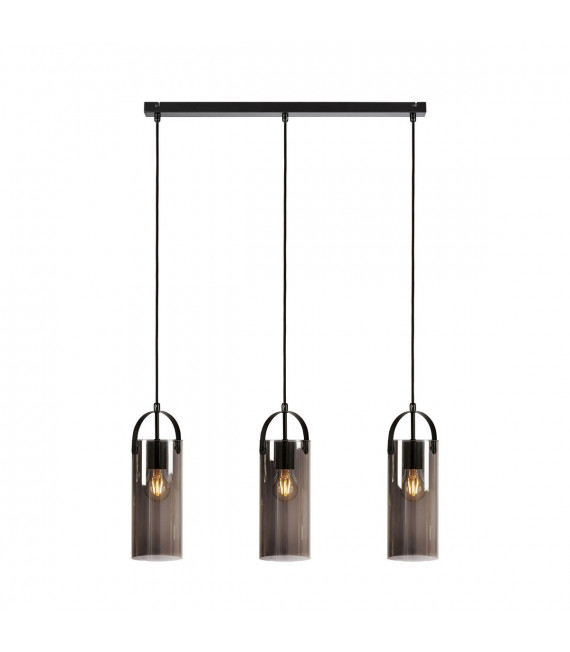 Suspension Glory Métal Noir 3 ampoules 35cm