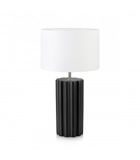 Sobremesa Columna Cerámica Negra 1 bombilla 44cm
