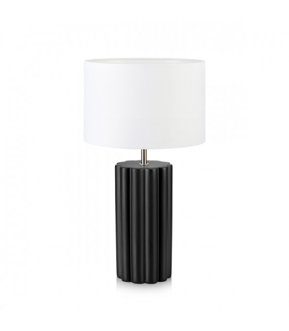 Sobremesa Columna Cerámica Negra 1 bombilla 44cm