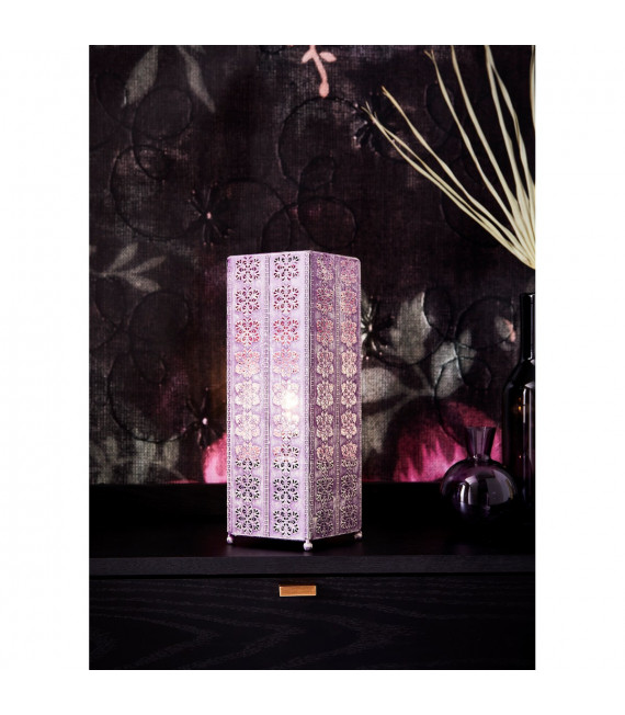 Table lamp Agra Purple Metal 1 bulb 33.5cm