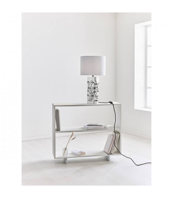 Family Tischlampe Weiße Keramik 1 Glühbirne 61,5cm