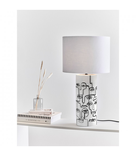 Family Tischlampe Weiße Keramik 1 Glühbirne 61,5cm