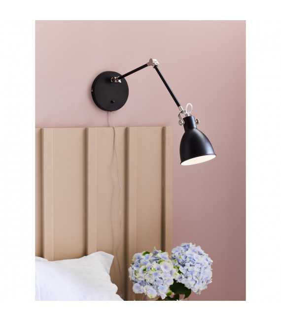 Wandleuchte House Metal Schwarz 1 Glühbirne 18cm