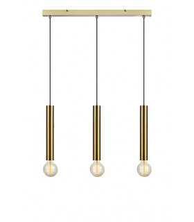 Sencillo Metal Latón Colgante 3 bombillas 35cm