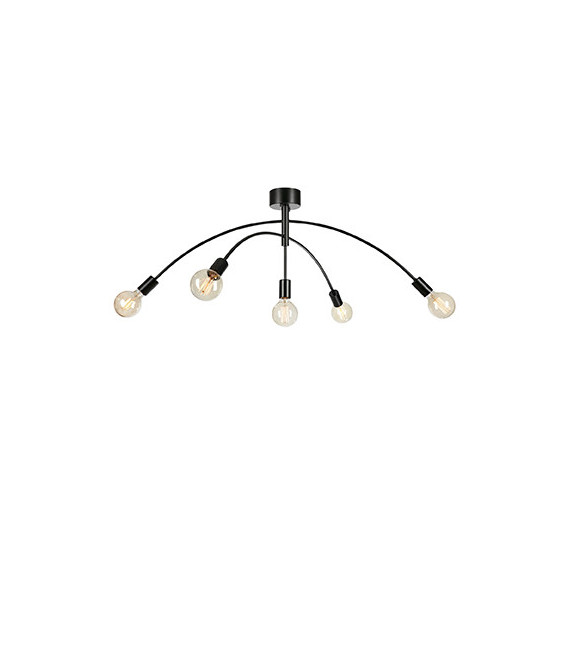 Ceiling light Crux Black Metal 5 bulbs 40cm