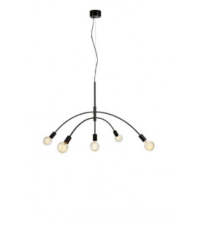 Crux Black Metal Pendant 5 bulbs 58cm