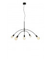 Crux Black Metal Pendant 5 bulbs 58cm
