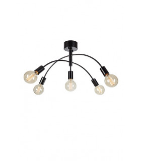 Plafoniera Cygnus Black Metal 5 lampadine 34cm