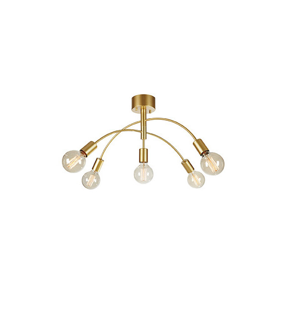 Plafoniera Cygnus Metal Gold 5 lampadine 34,5cm
