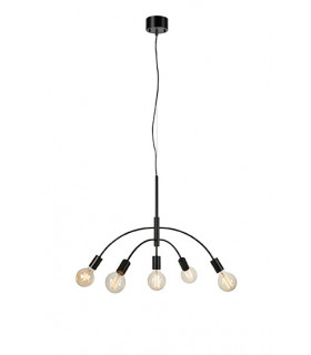 Sospensione Cygnus Black Metal 5 lampadine 51cm