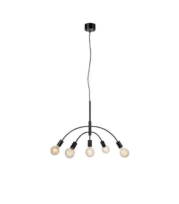 Suspension Cygnus Black Metal 5 bulbs 51cm