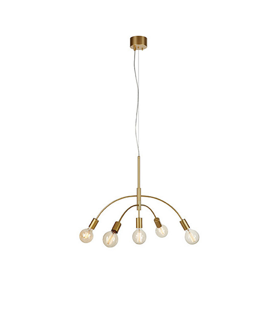 Cygnus Gold Metal pendant light 5 bulbs 50cm