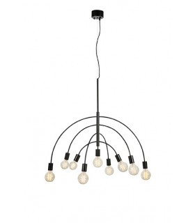 Lavello Lámpara colgante Metal negro 9 bombillas 88cm