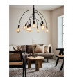 Suspension Lavello Métal Noir 9 ampoules 88cm