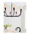 Amistoso Black Metal Pendant 8 bulbs 47cm