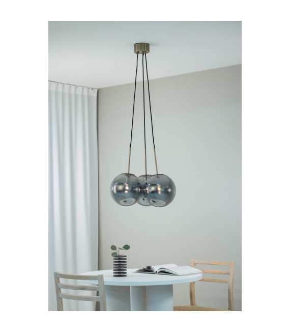 Dione Metal Pendelleuchte Messing Antik 3 Glühbirnen 45cm