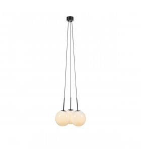Dione black metal pendant light 3 bulbs 45cm